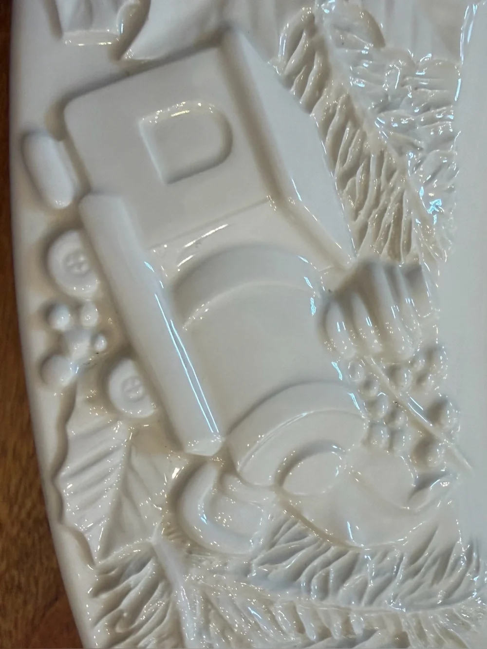Vtg Gump's San Francisco Christmas Platter La Ceramica VBC Italy Relief 7730/50